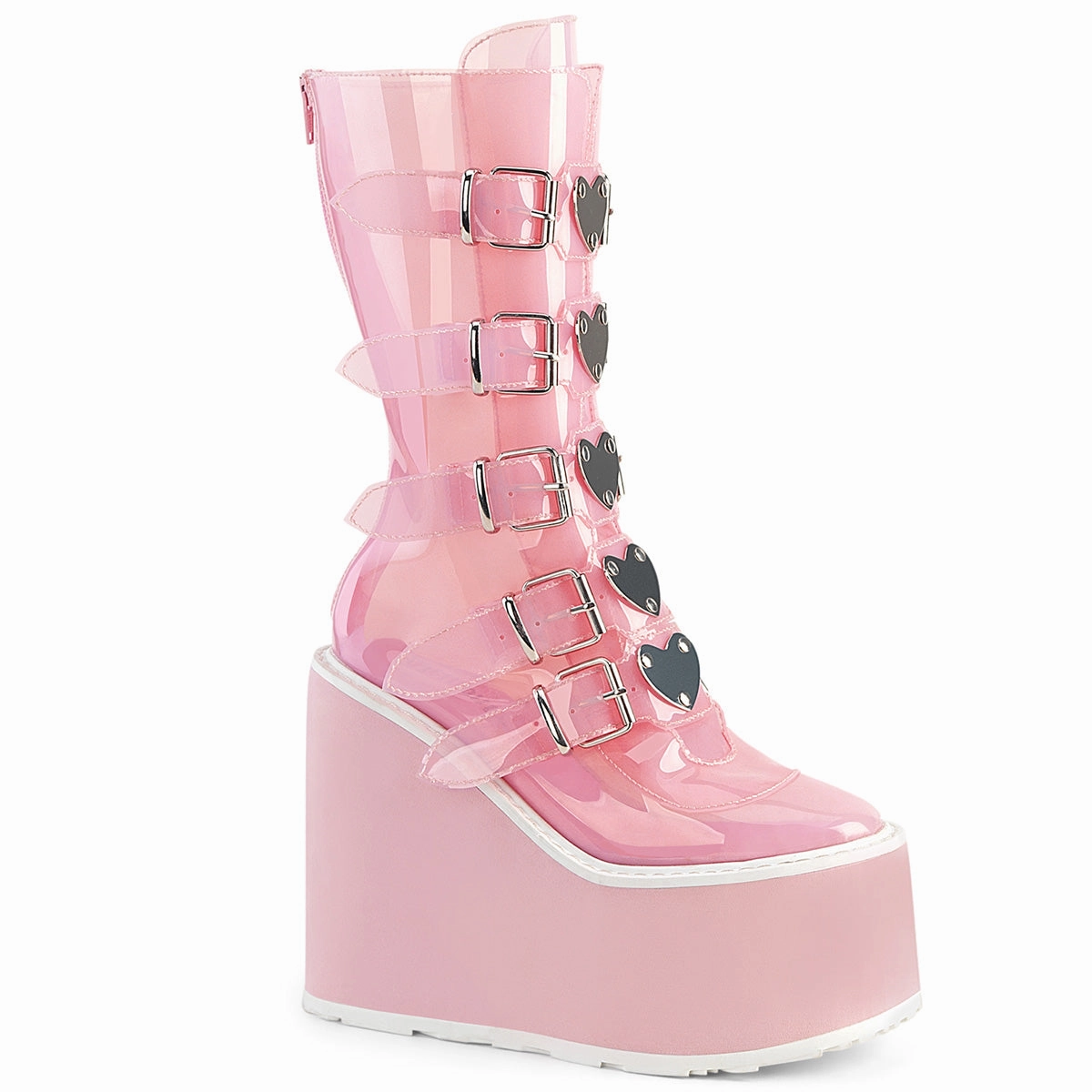 SWING-230C DemoniaCult Baby Pink Sexy Women's Mid-Calf & Knee High Boots (Alternative Footwear) Adidas Hu Shoes