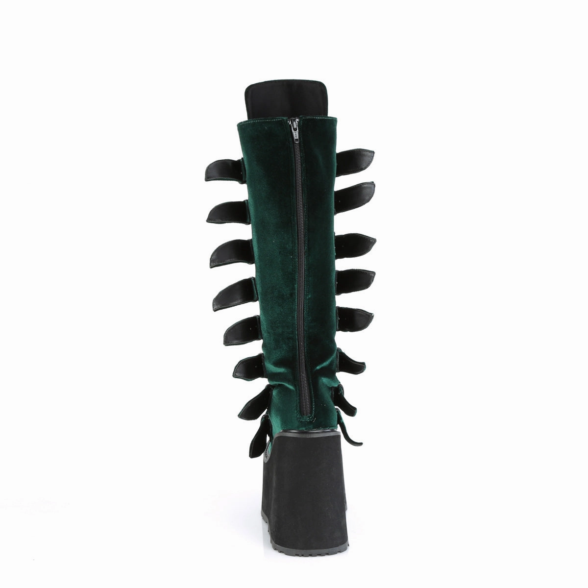 SWING-815 DemoniaCult Emerald Velvet Sexy Women's Mid-Calf & Knee High Boots (Alternative Footwear) Adidas Gazelle Bad Bunny Shoes