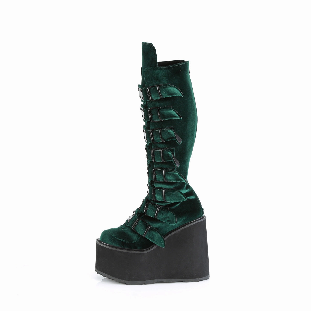 Adidas Olympics Shoes SWING-815 DemoniaCult Emerald Velvet Sexy Women's Mid-Calf & Knee High Boots (Alternative Footwear)