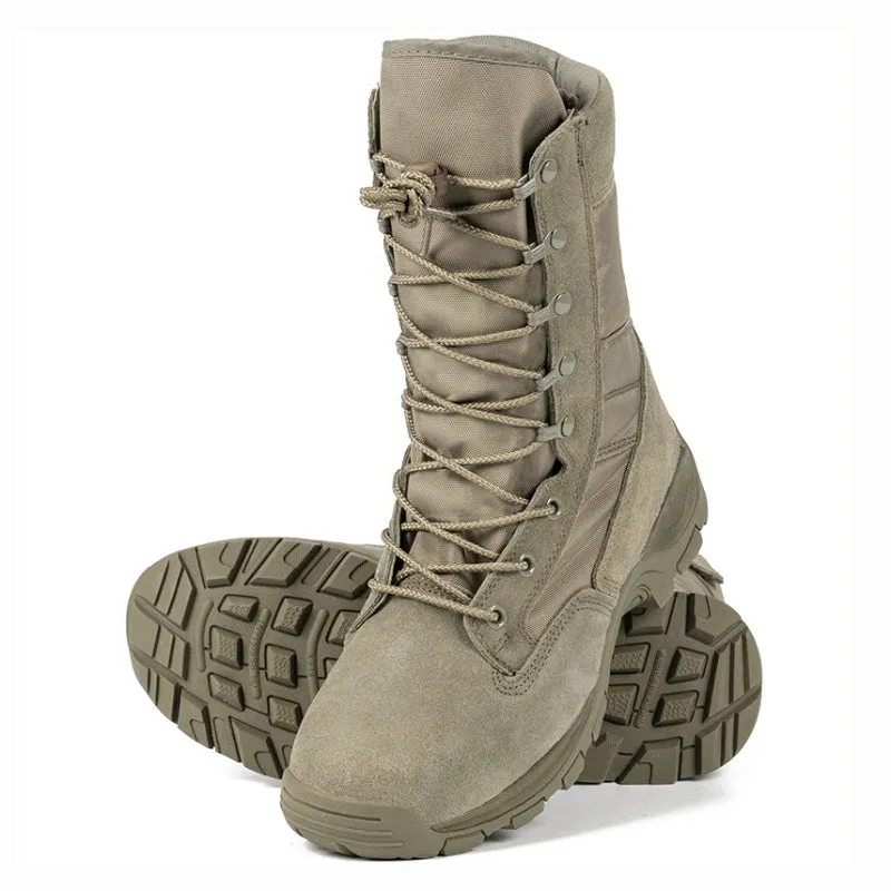 Tactical Desert Lightweight Training High Top Men's Boots Waterproof Zero Drop Hiking Shoes