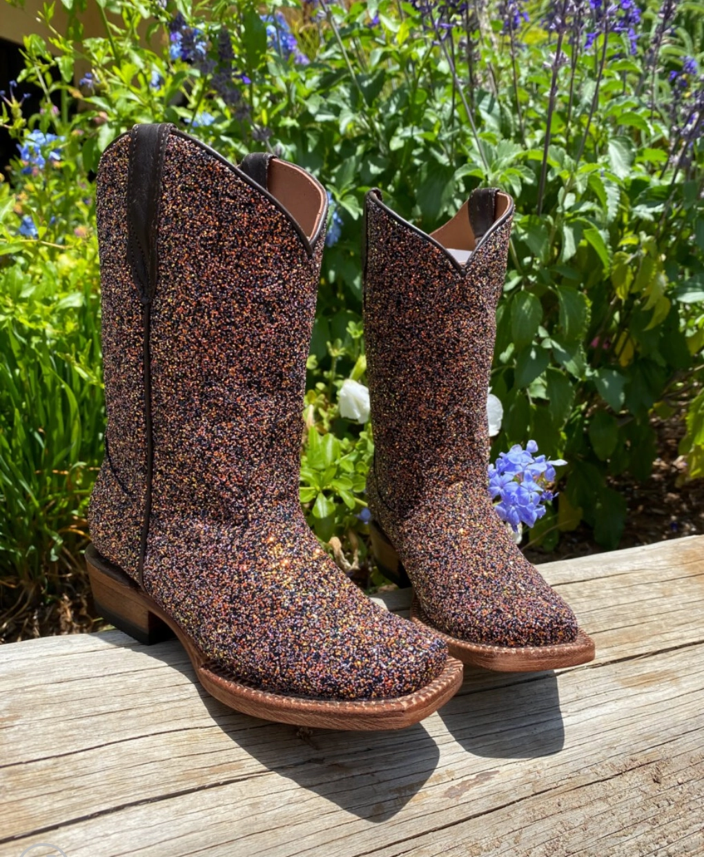 Remonte Boots Tanner Mark Boots Girl's Mermaid Cowgirl-Brown Glitter