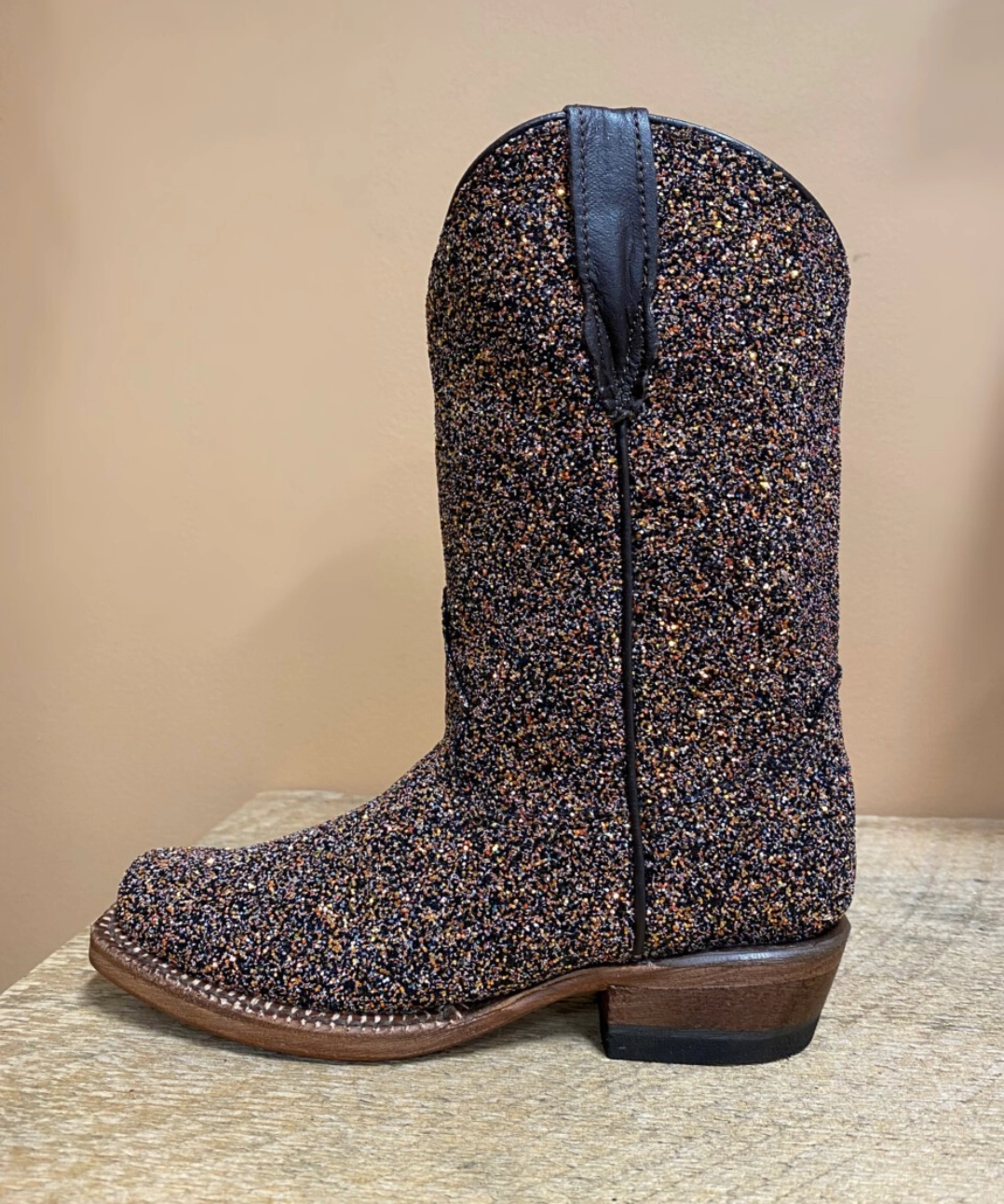 Cowboy Boots For Dogs Tanner Mark Boots Girl's Mermaid Cowgirl-Brown Glitter