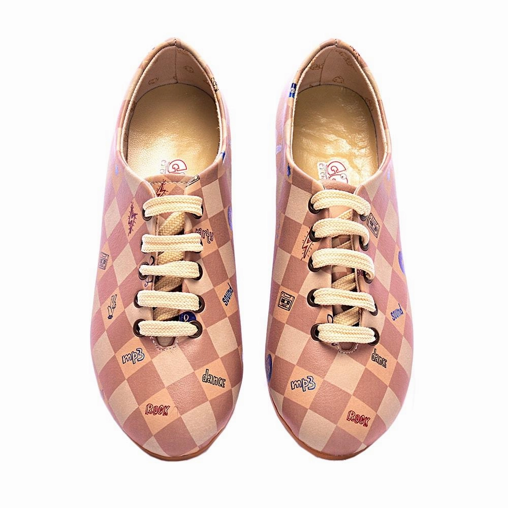 Retro Squares Ballerinas Shoes SLV014 Luggage Fit