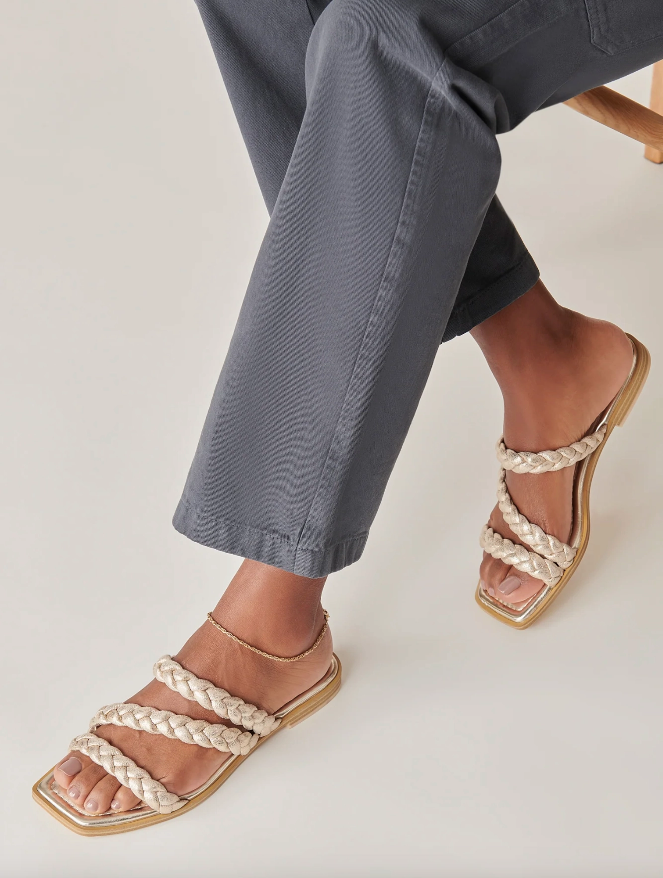 The Iman Sandal by Dolce Vita - Gold Flat Futsal Shoes