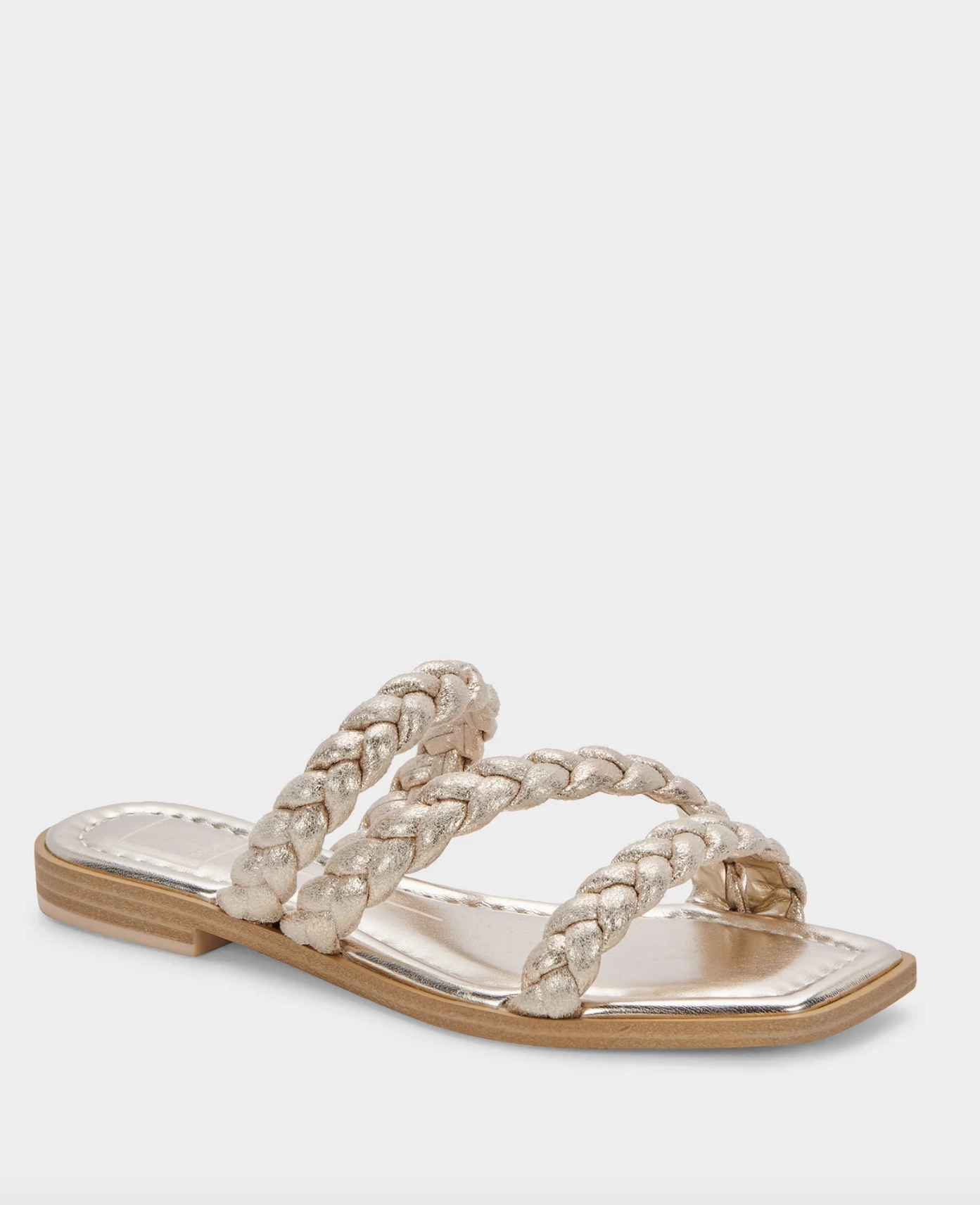The Iman Sandal by Dolce Vita - Gold Flat Leather Ballerina Shoes