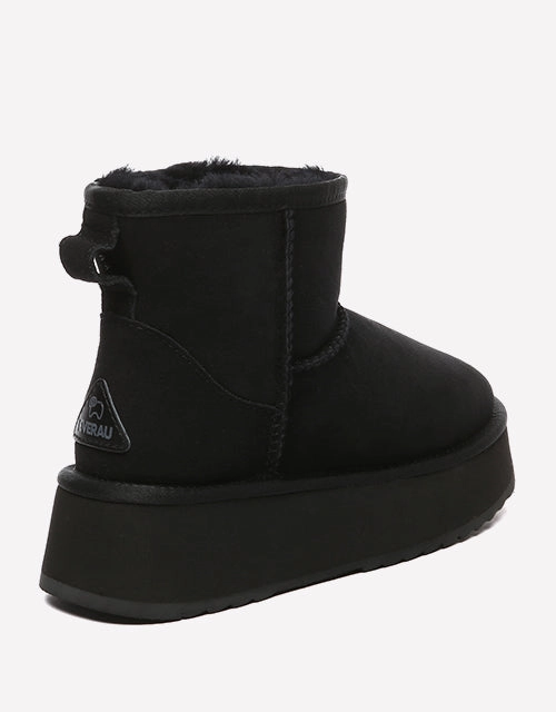 Cowgirl Boots Jeans Thick Bottom Mini Classic in Black