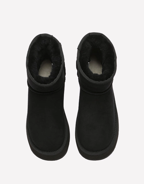 Thick Bottom Mini Classic in Black Brown Knee High Boots