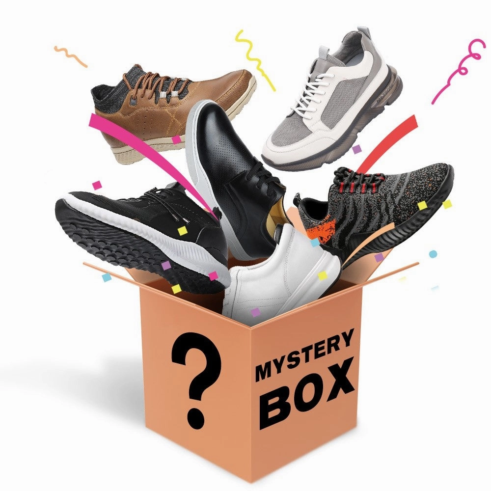 This item only ships to Europe - CMR CHAMARIPA Mystery Box Elevator Shoes | Leather Dress Shoes | Sneakers | Boots SIZE US6.5 To US12 - 1 Pairs Random Delivery Adidas Bape Shoes