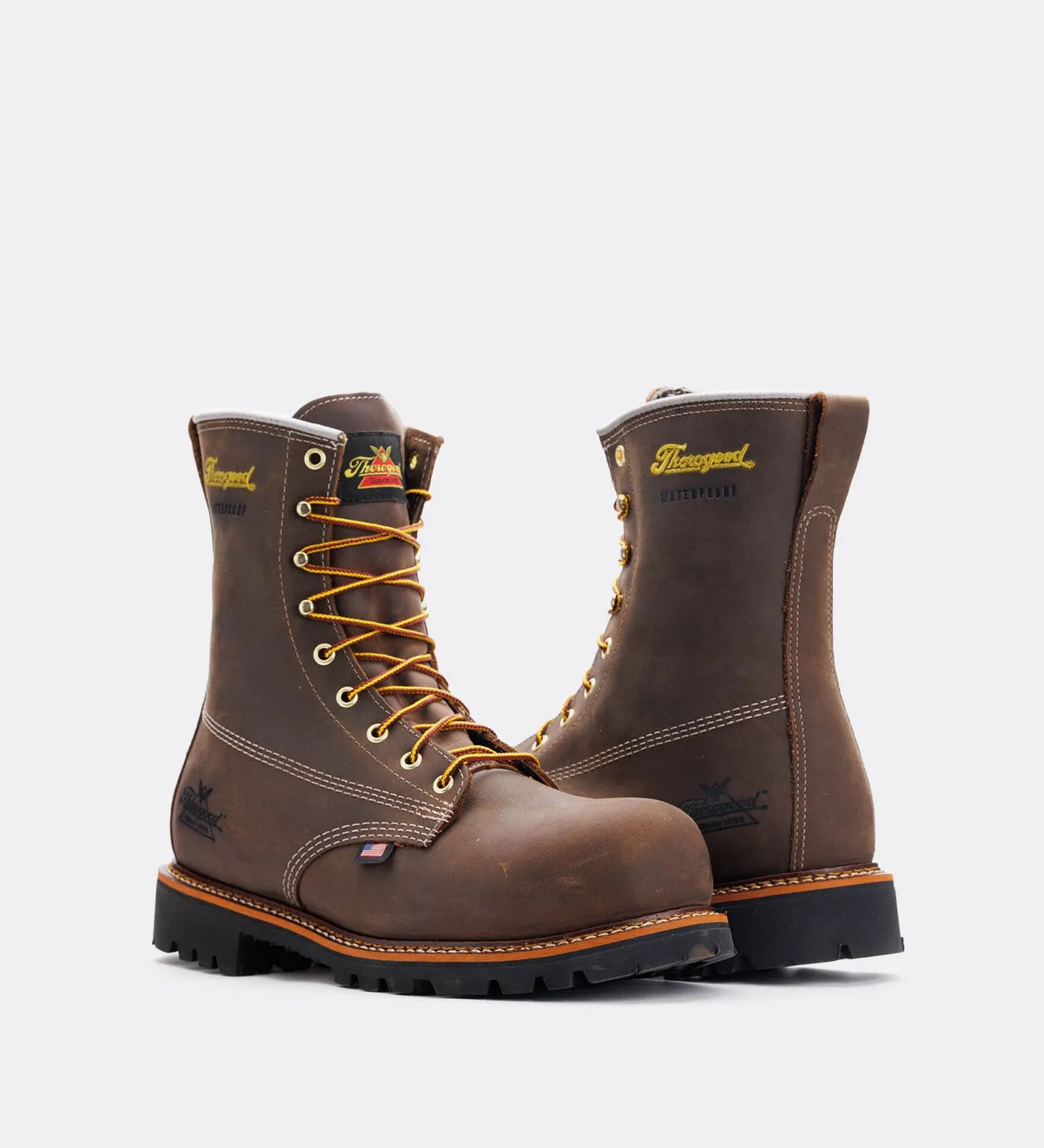 Thorogood American Legacy Series Waterproof 8" Crazyhorse Nano Toe Work Boots for Men Big Size Work Boots