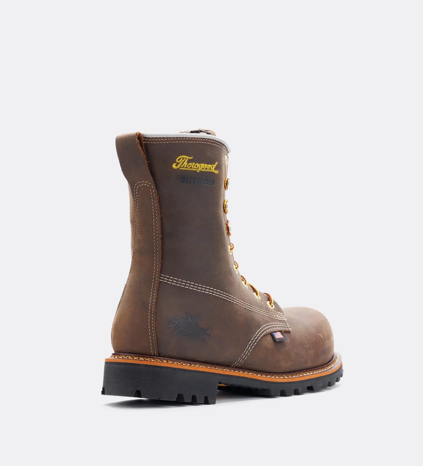 Lace Up Square Toe Work Boots Thorogood American Legacy Series Waterproof 8" Crazyhorse Nano Toe Work Boots for Men