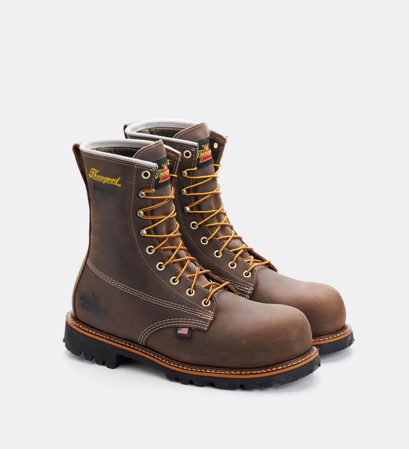 Thorogood American Legacy Series Waterproof 8" Crazyhorse Nano Toe Work Boots for Men Composite Toe Work Boots