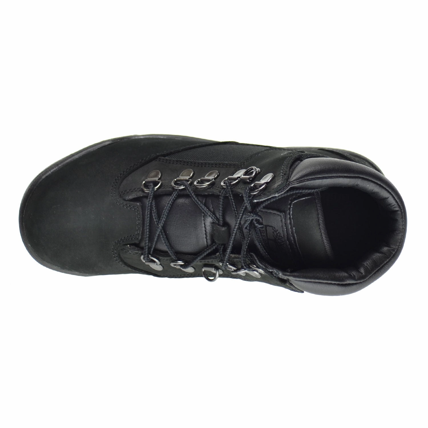 Hiking Boots In Tumbled Leather Timberland 6 Inch Big Kid's Field Boots Black Nubuck