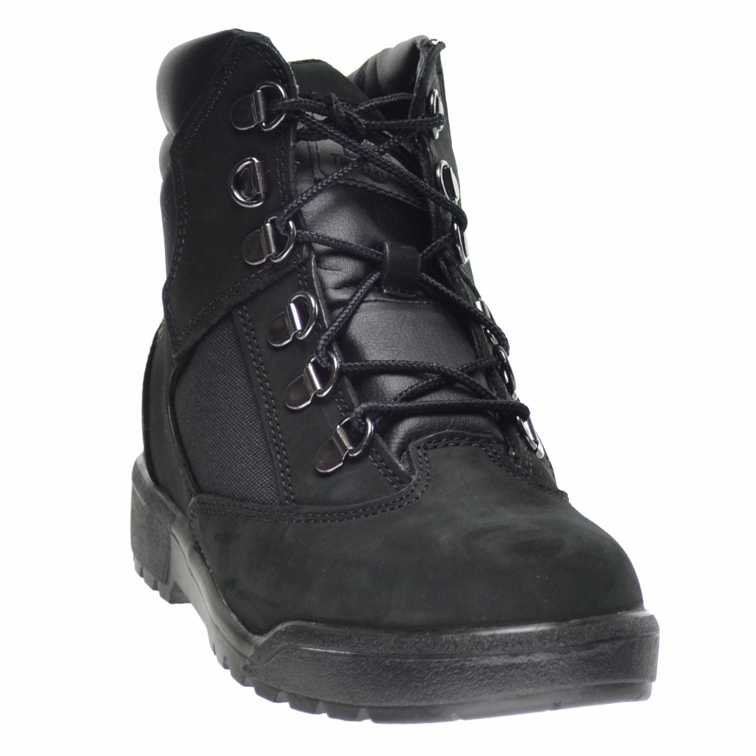 Timberland 6 Inch Big Kid's Field Boots Black Nubuck Waterproof Sorel Hiking Boots