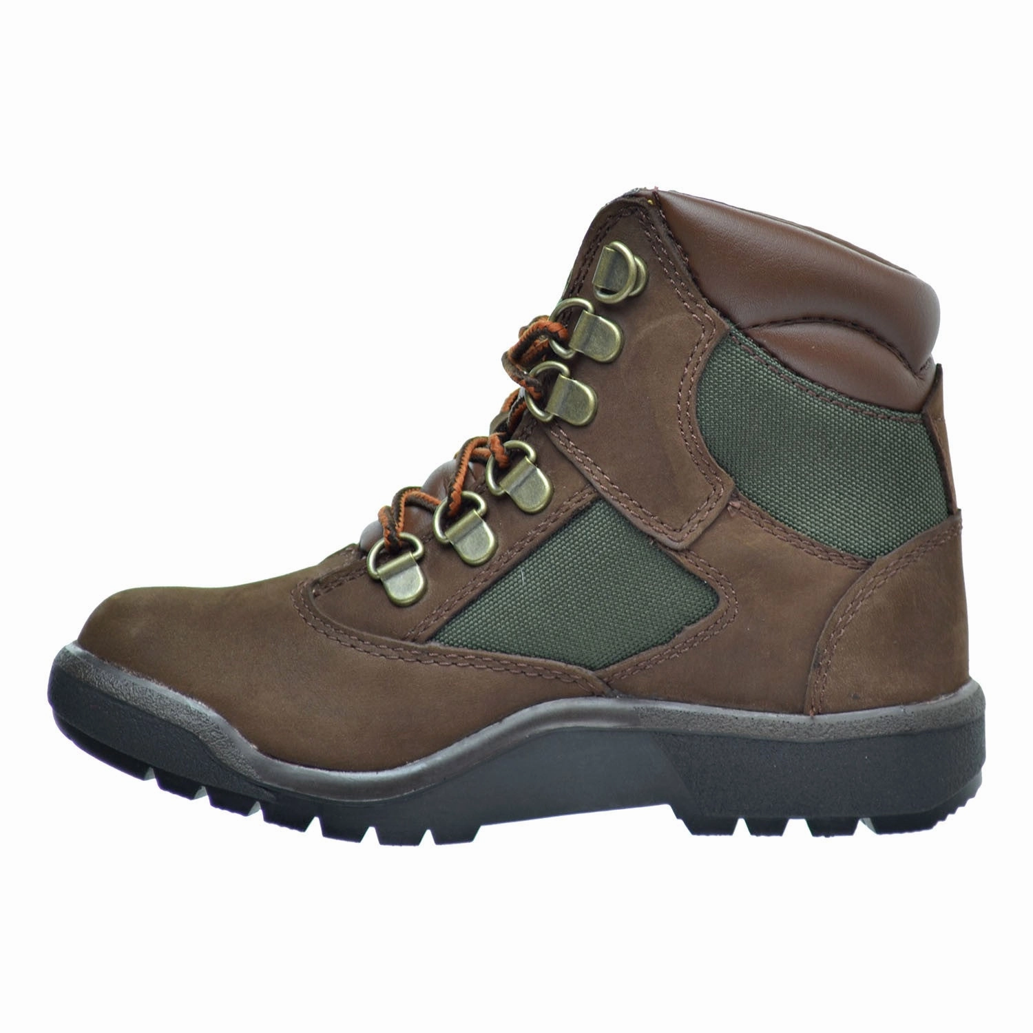 Timberland Hiking Boots Mt Maddsen Timberland 6 Inch F/L Field Little Kid's Boots Brown Nubuck/Green