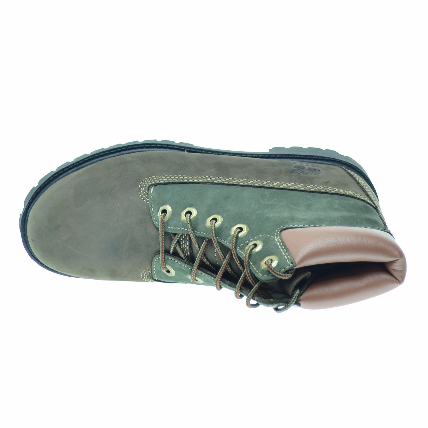 Comfy Hiking Boots Timberland 6 Inch Premium Big Kids Waterproof Boots Brown/Green