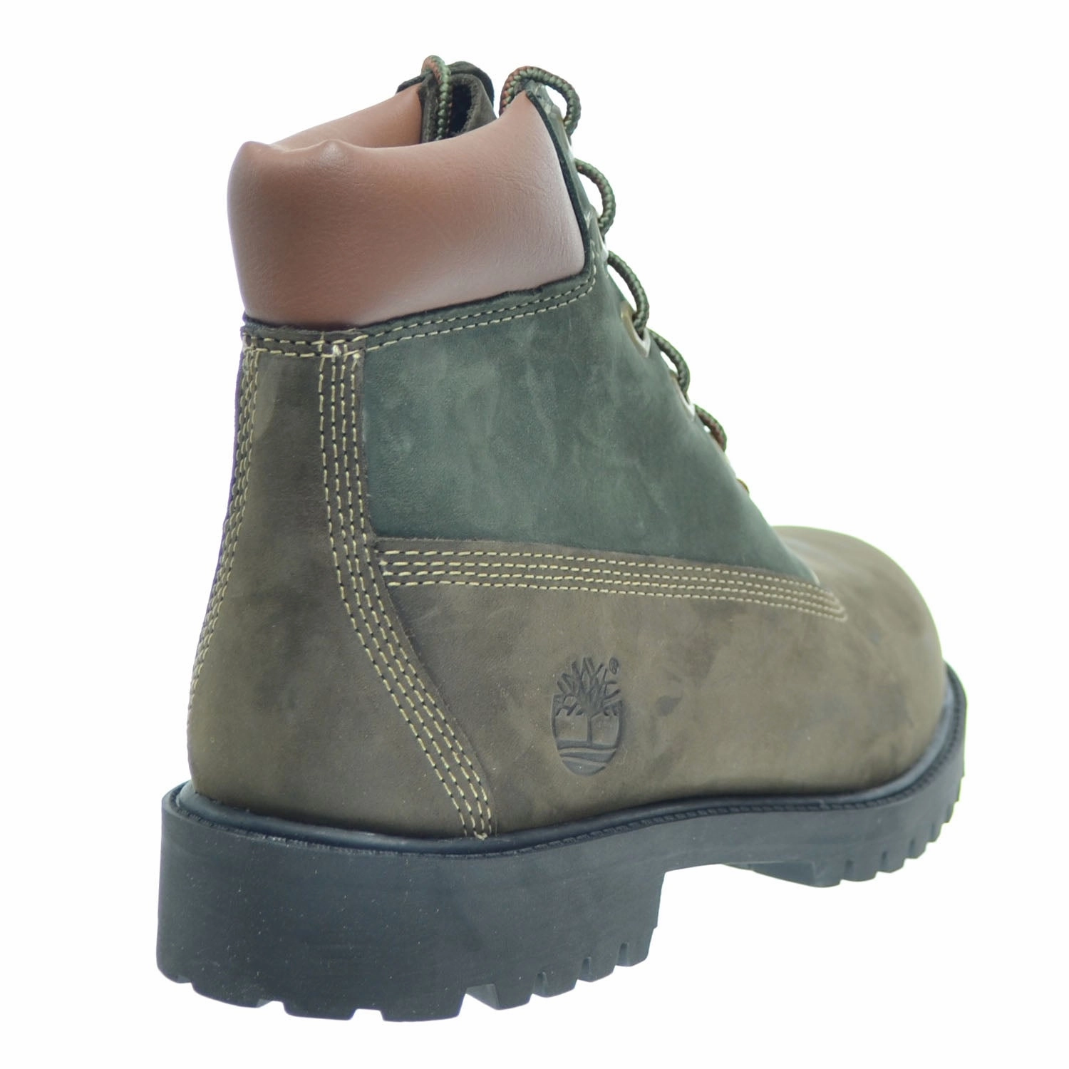 Timberland 6 Inch Premium Big Kids Waterproof Boots Brown/Green Best Hiking Boots With Vibram Soles