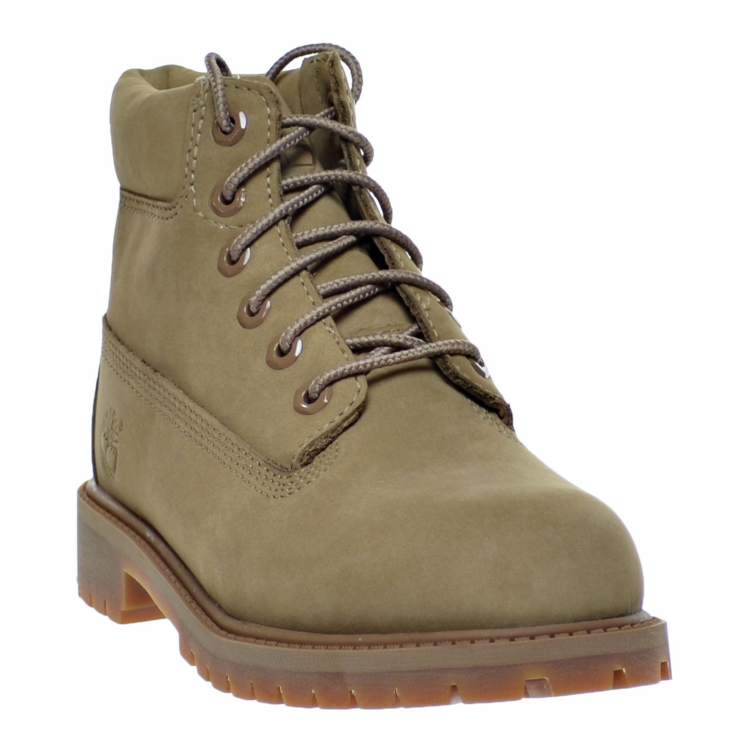 Rubber Sole Hiking Boots Timberland 6 Inch Premium Waterproof Little Kid's Boots Yellow Nubuck