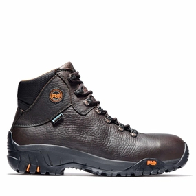 Timberland Pro Men's 5.5" Titan Trekker Alloy Toe Brown Waterproof Work Boots Best Work Boots For Mechanics