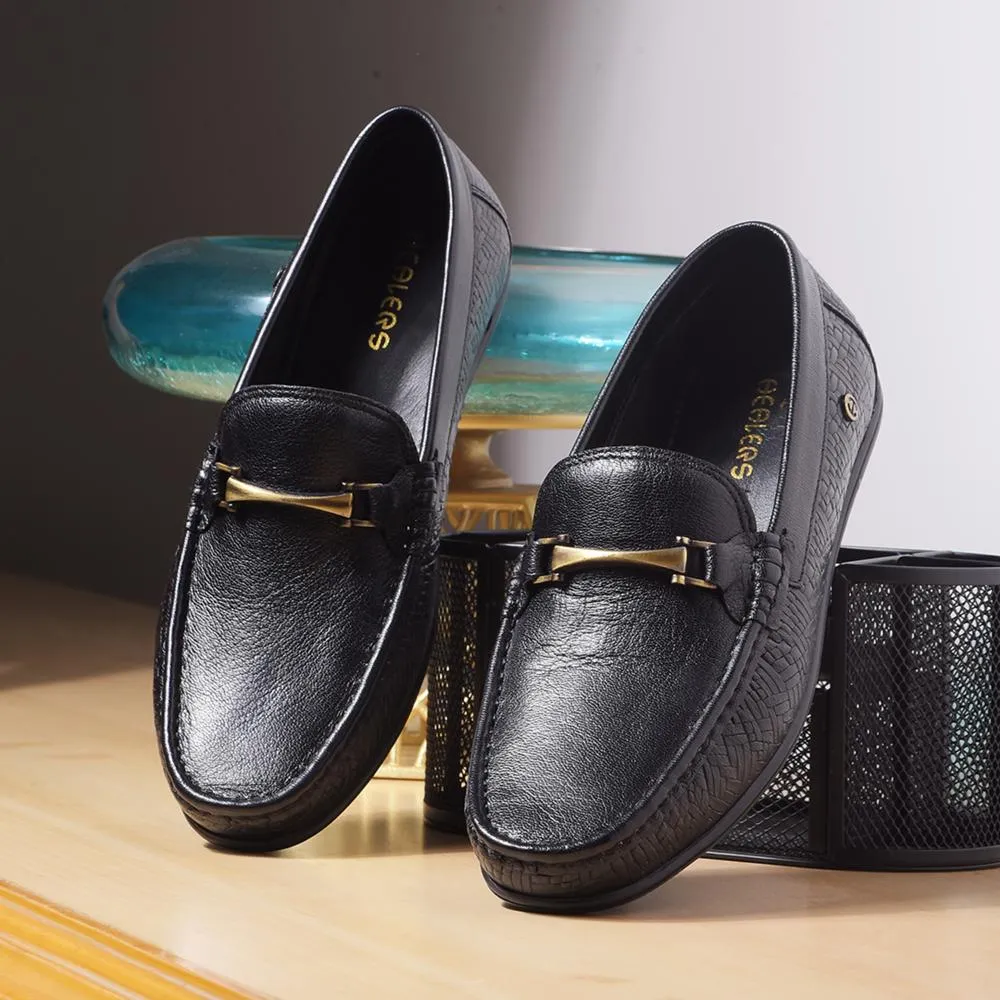 Healers By Liberty Mens OSL-49 Black Formal Loafers Boat Shoes Vs Penny Loafers