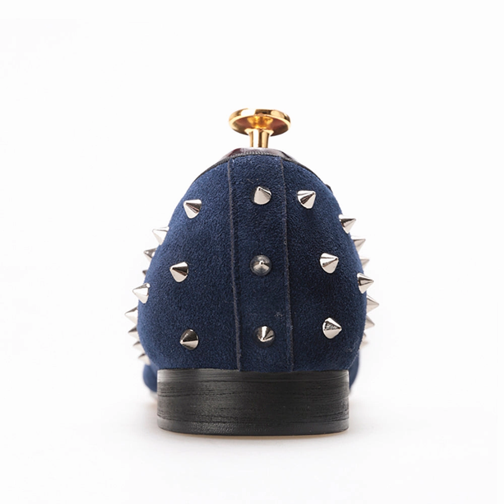 OneDrop Handmade Suede Men Dress Shoes Silver Rivet Wedding Party Prom Banquet Loafers Bandolino Lindio Loafers