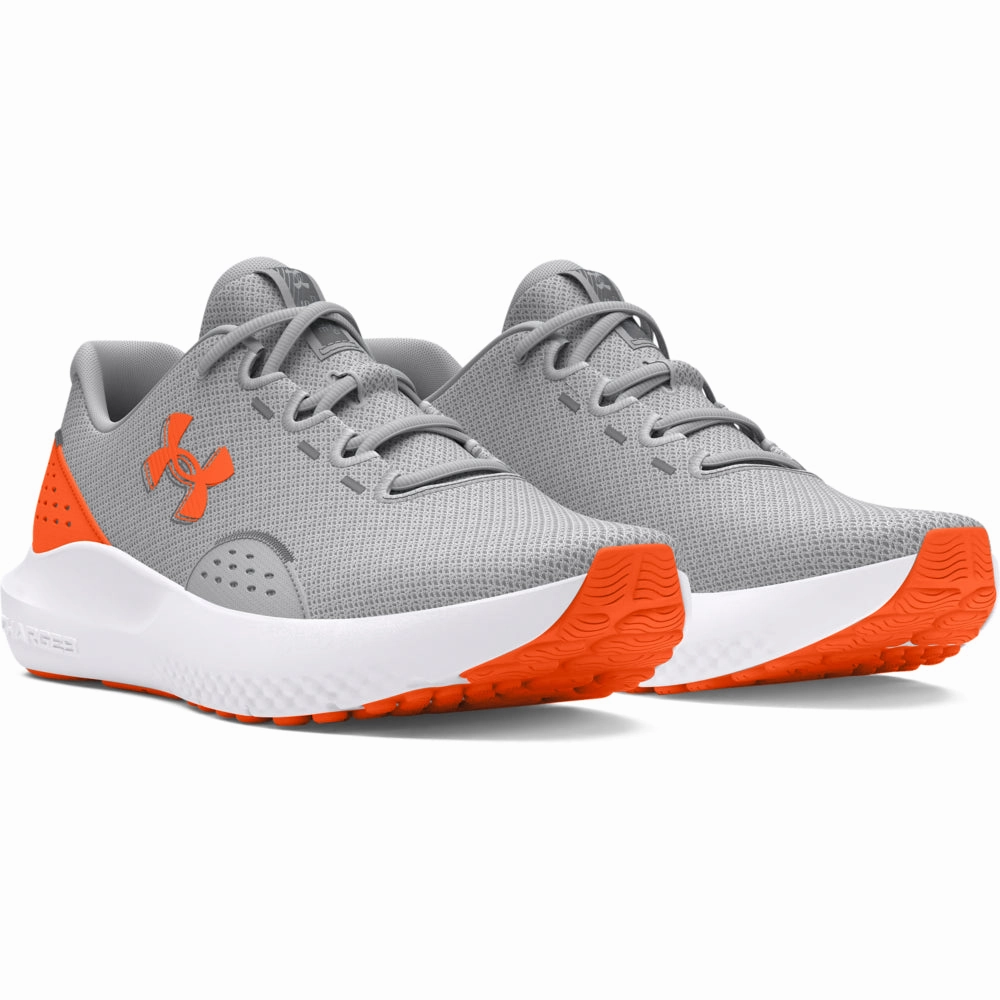 'Under Armour' Men's Charged Surge 4 - Mod Grey / White / Team Orange Army Regulation Boots