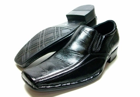 Boys Conal Squared Toe Slip On Loafers Dress Shoes K-61015 Black-82 Adidas Adizero Throwing Shoes
