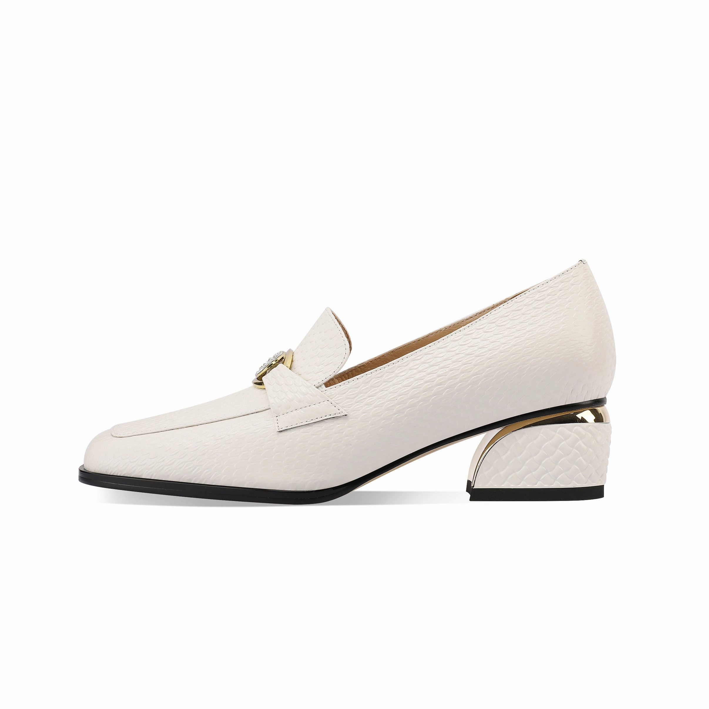 TinaCus Women's Handmade Genuine Leather Glitter Rhinestone Slip On Block Heel Pumps Best Dress Shoes For Extra Wide Feet