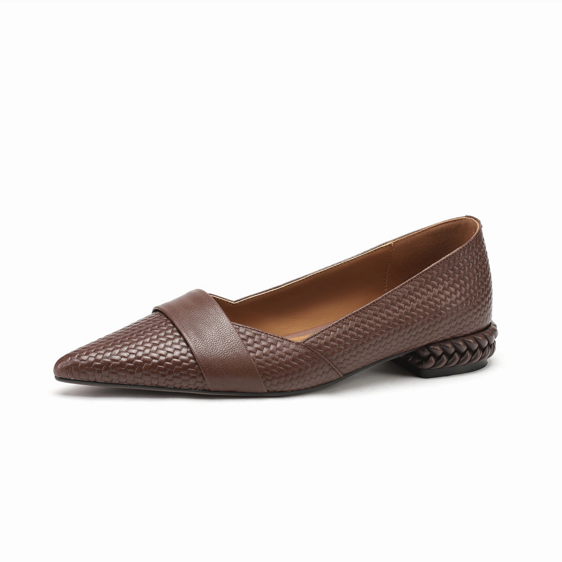 Dress Shoe Lacing TinaCus Women's Pointed Toe Genuine Leather Handmade Flat Heel Shoes