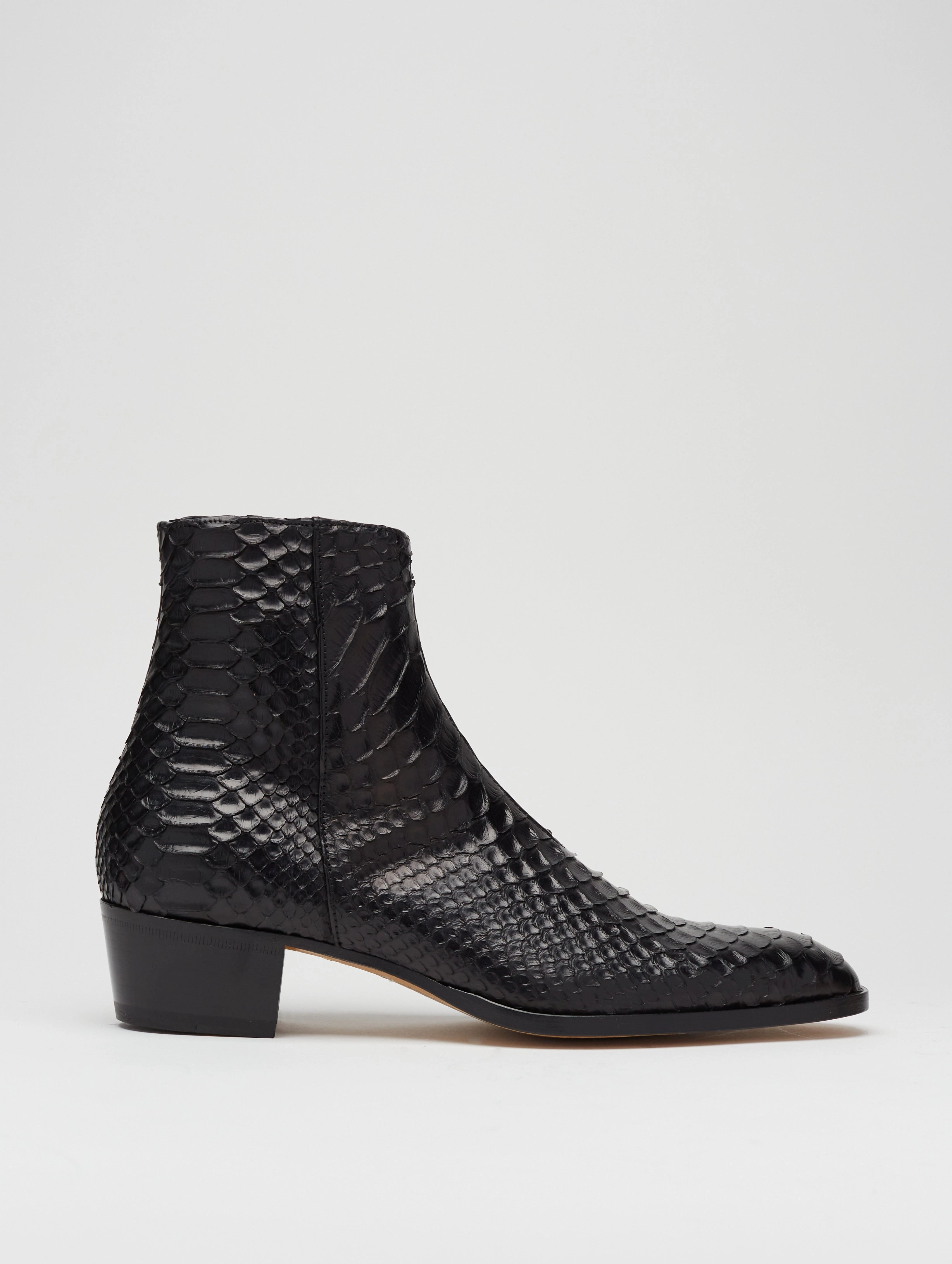 SONNY "SPECIAL EDITION" 40MM ANKLE BOOT IN BLACK SNAKESKIN Work Boots Shop