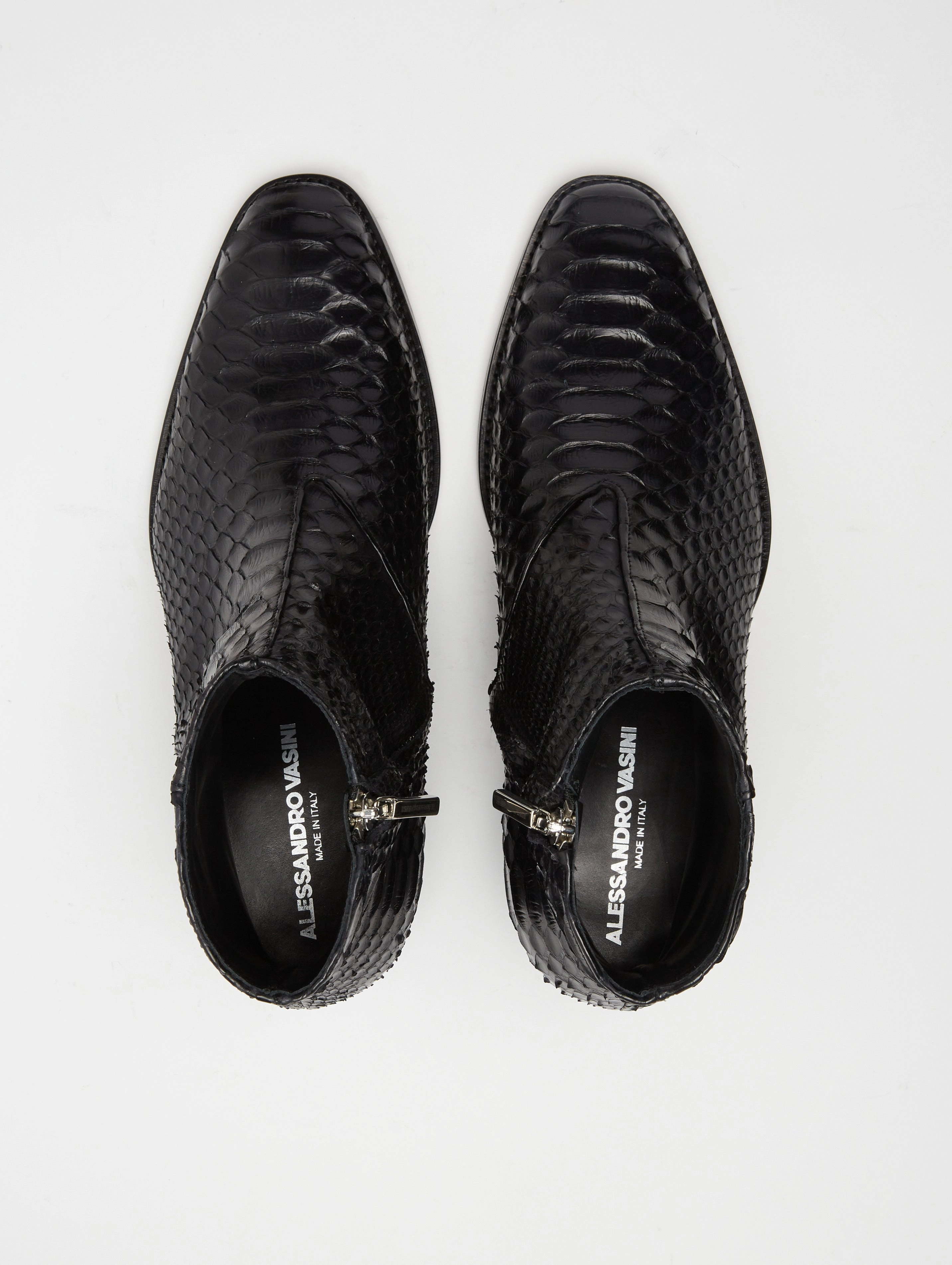 SONNY "SPECIAL EDITION" 40MM ANKLE BOOT IN BLACK SNAKESKIN Nick Boots