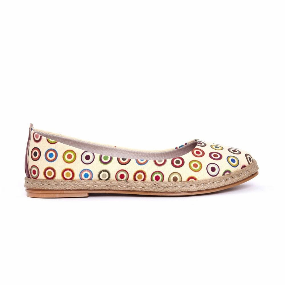 Colored Dots Ballerinas Shoes FBR1179 Ventilated