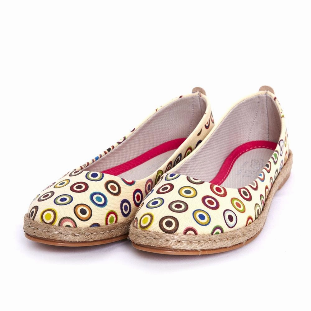 Vintage Mood Dance Mode Colored Dots Ballerinas Shoes FBR1179