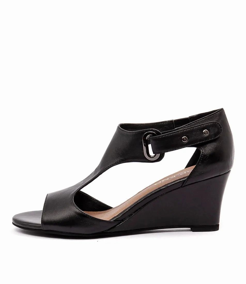 Walk With Confidence Top End Unico ~ Black ~ Yellow ~ White ~ Leather Wedge