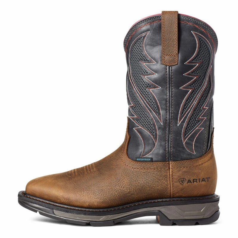 Comfortable Steel Toe Work Boots Ariat Men's 11" Waterproof WorkHog XT VentTEK Wide Square Toe Work Boot