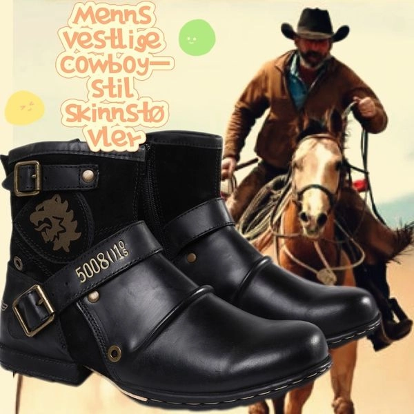 Popular Work Boots Cowboy Style Western Leather Boots For Men