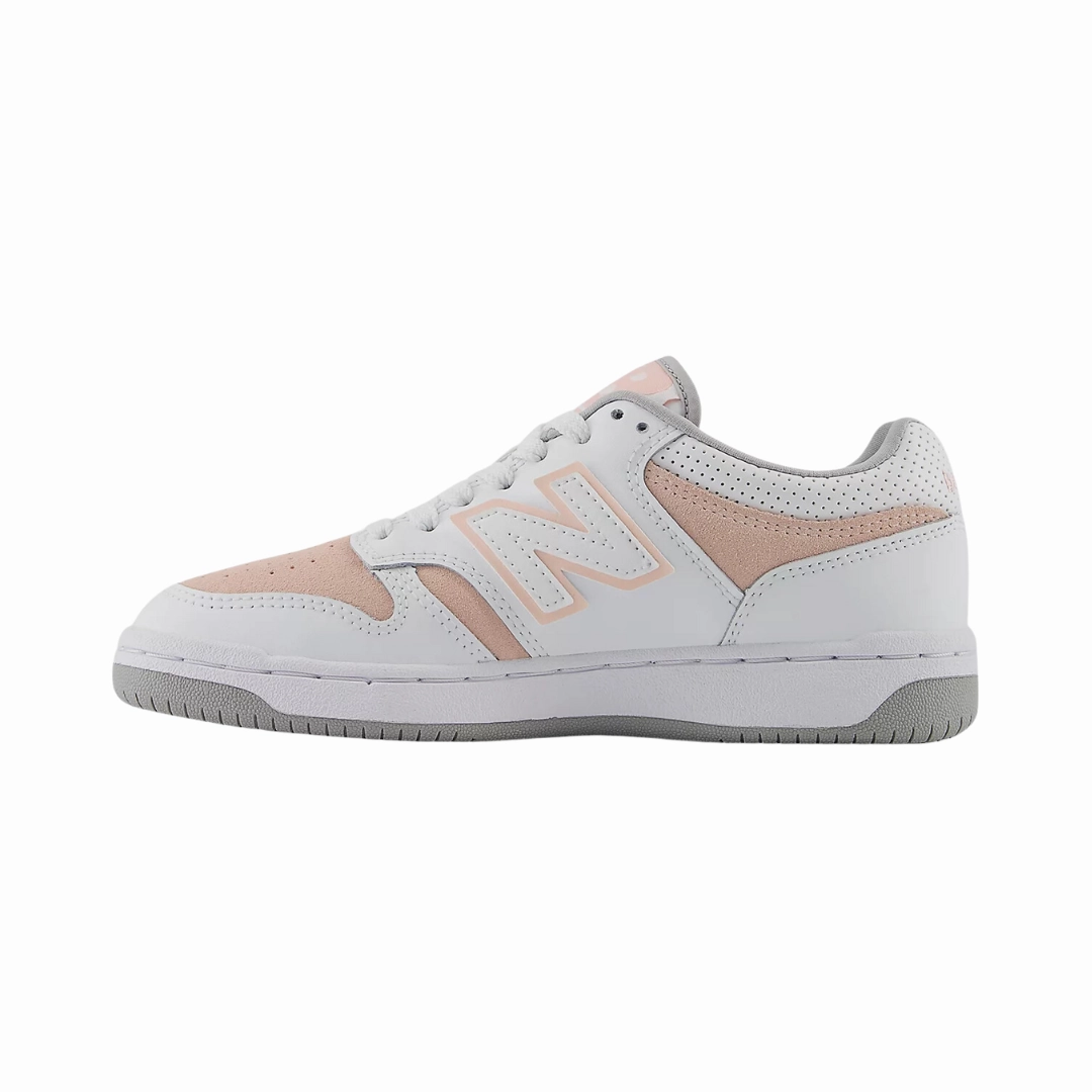 NEW BALANCE GSB480VP 480 JR'S (Medium) White/Misty Pink Synthetic & Leather Lifestyle Shoes River Jog