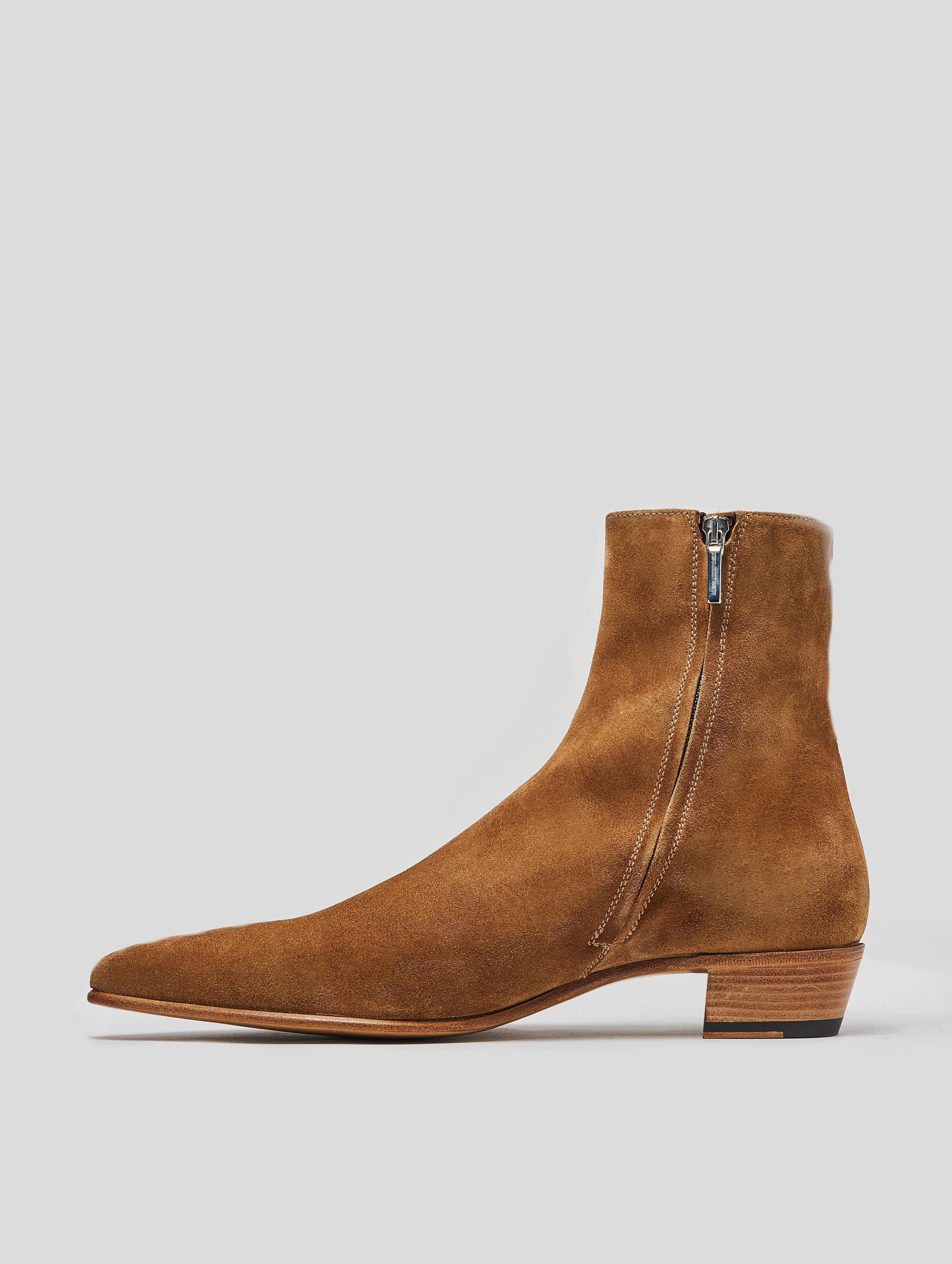 Biker Boots Motorcycle ALEC 30MM ANKLE BOOT IN TOBACCO SUEDE