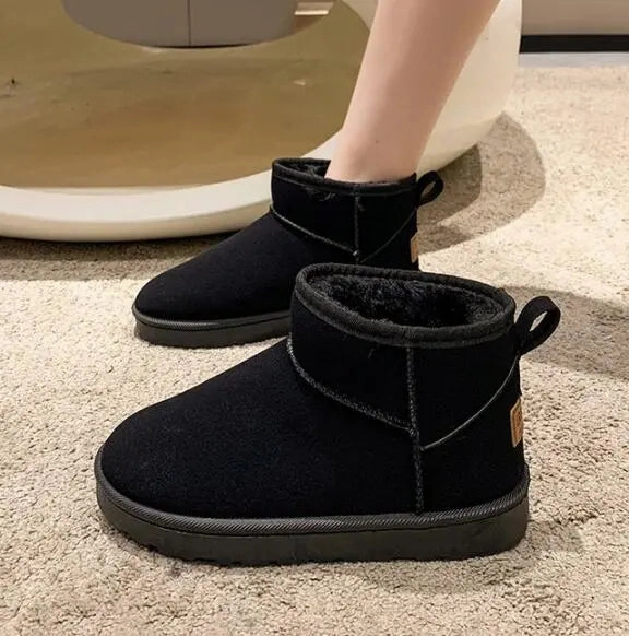 Winter Women Short Plush Warm Snow Boots Casual Shoes 2022 New Suede Fur Chelsea Ankle Boots Flats Platform Ladies Shoes Botas Teva Snow Boots