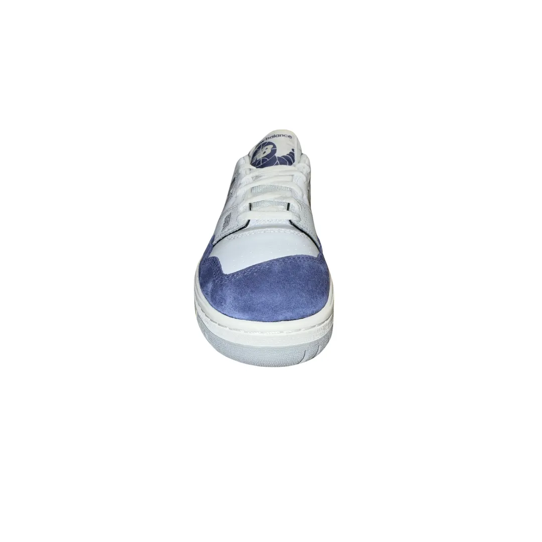 Shine Tone Step Tall NEW BALANCE BB550BWG 550 RETRO HOOPS MN'S (Medium) White/Blue/Grey Leather, Synthetic & Mesh Basketball Shoes