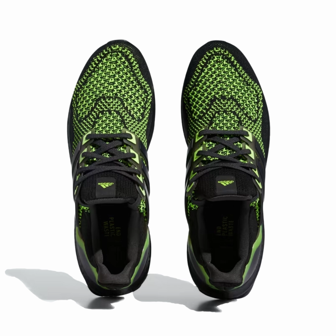 ADIDAS ID9682 ULTRABOOST 1.0 MN'S (Medium) Black/Carbon/Lemon PrimeKnit Textile Running Shoes Video Look Durable Construction