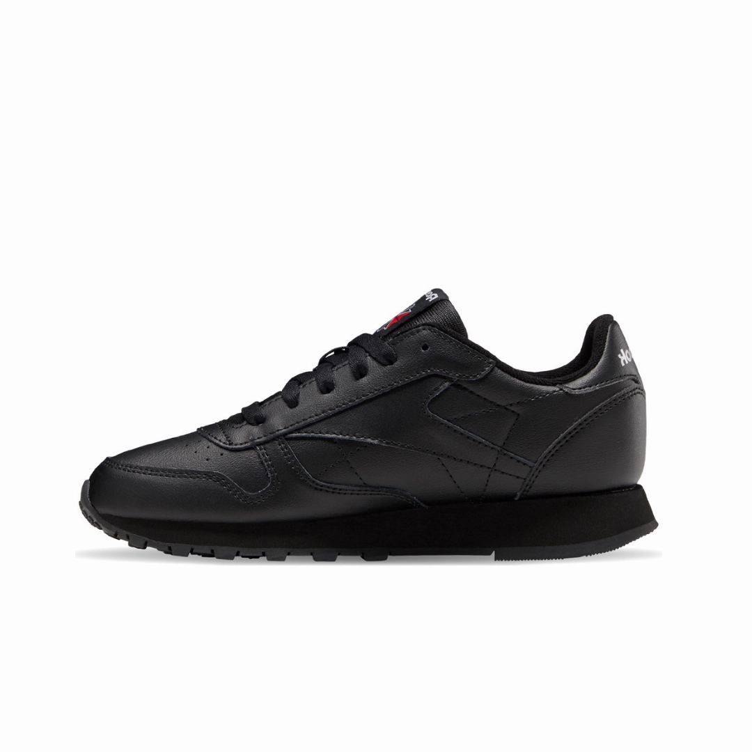 Step Easy Stylish Upper REEBOK 100010470 (GZ6094) CL LTHR JR'S (Medium) Black/Black Leather Lifestyle Shoes
