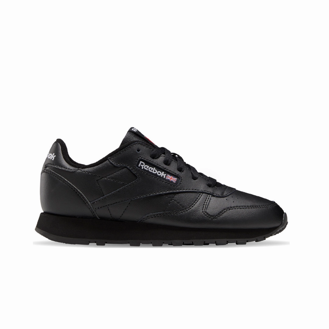 REEBOK 100010470 (GZ6094) CL LTHR JR'S (Medium) Black/Black Leather Lifestyle Shoes Party outfits for children Lightweight kids' wear