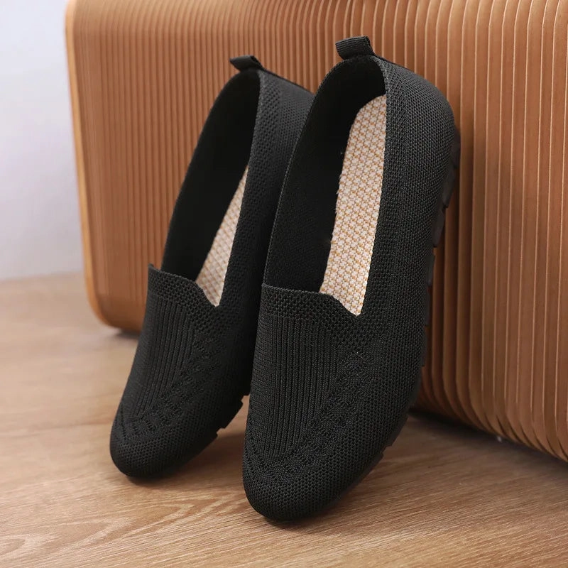 Flat Shoes With Formal Dress 2023 Mesh Breathable Sneakers Women Breathable Light Slip on Flat Casual Shoes Ladies Loafers Socks Shoes Women Zapatillas Mujer