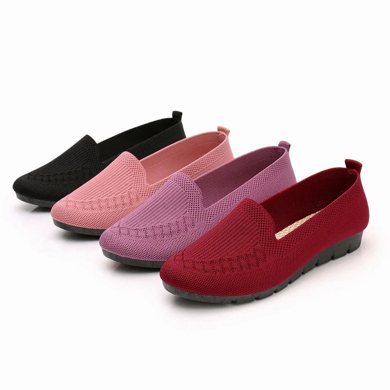 2023 Mesh Breathable Sneakers Women Breathable Light Slip on Flat Casual Shoes Ladies Loafers Socks Shoes Women Zapatillas Mujer Flat Shoes High Heels