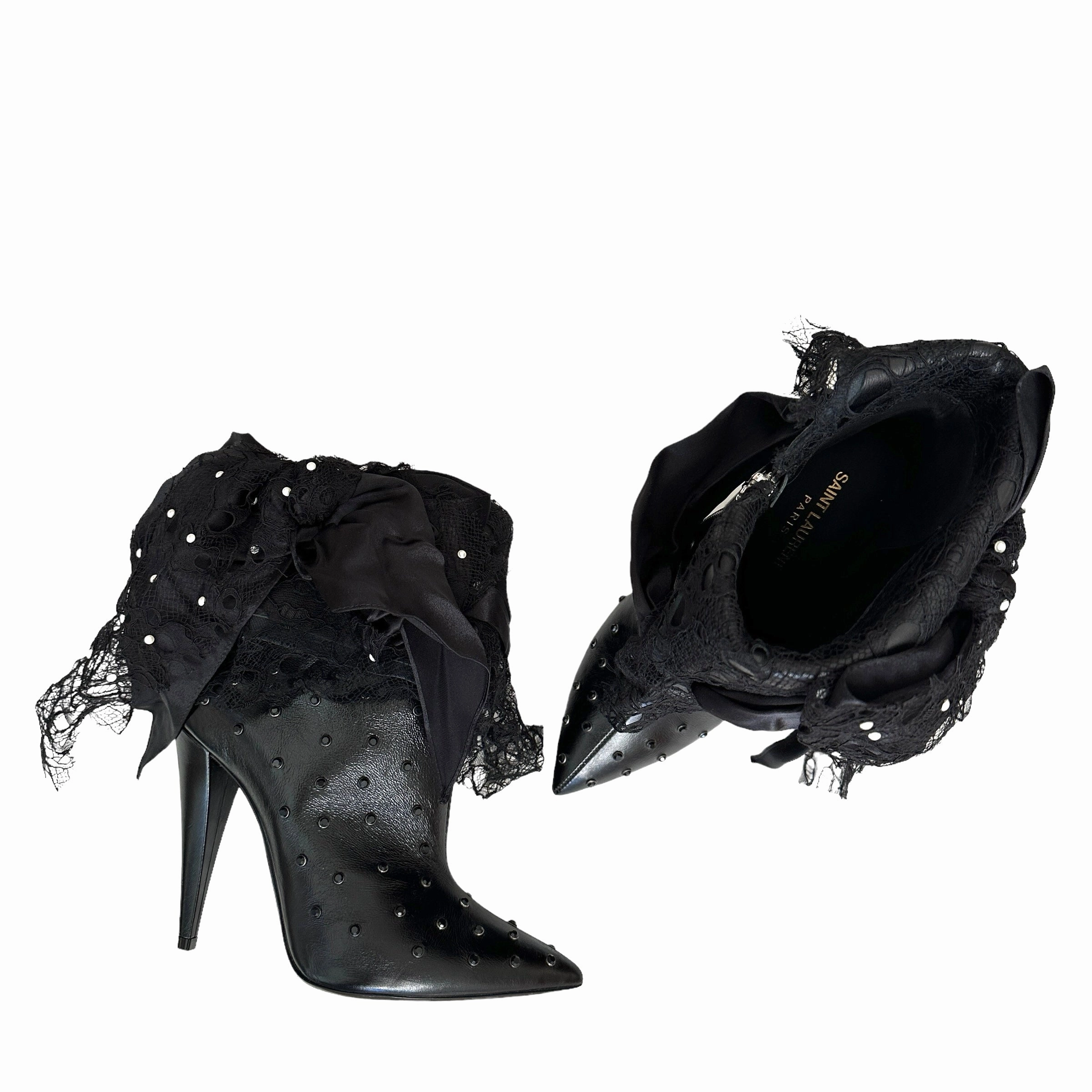 Black Studded & Laced Boots - 8.5 Boston Celtics Adidas Shoes