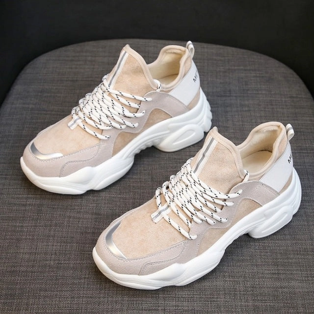 Women Casual Shoes Femme 2019 Spring Autumn Shoes Women Sneakers Flats Fashion Lace-Up white Breathable woman Sneakers Flat Plastic Shoes