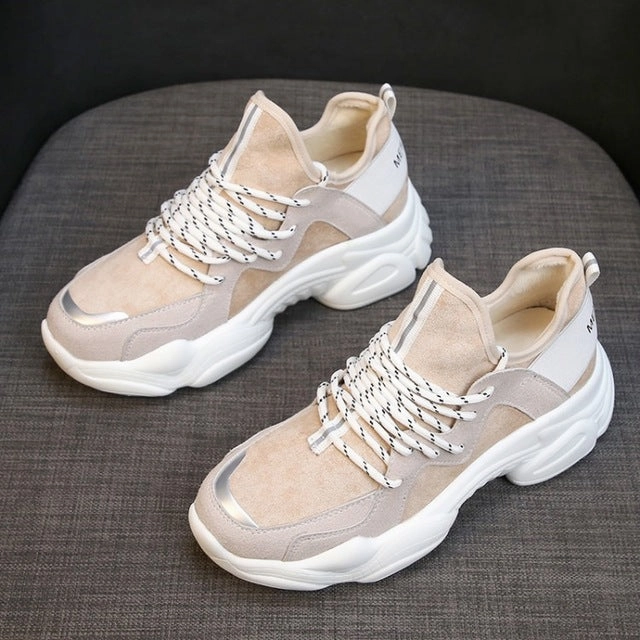 Women Casual Shoes Femme 2019 Spring Autumn Shoes Women Sneakers Flats Fashion Lace-Up white Breathable woman Sneakers Flat Shoes That Are Comfortable