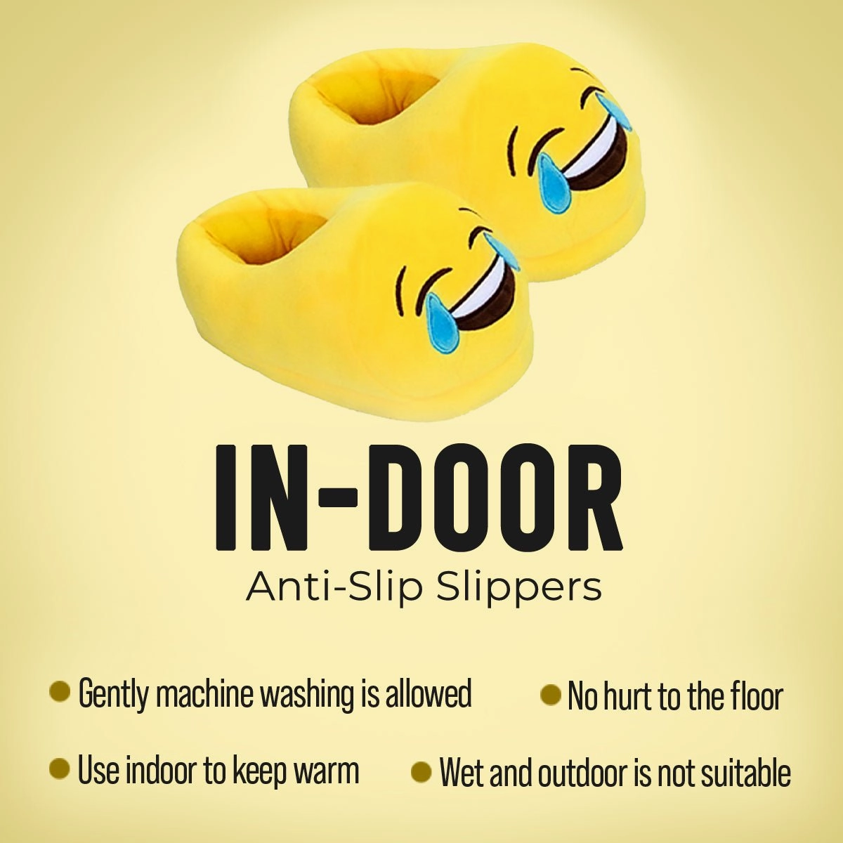 Asics Comfortable Work Shoes Kids Laughing Emoji Slipper Comfortable and Warmth