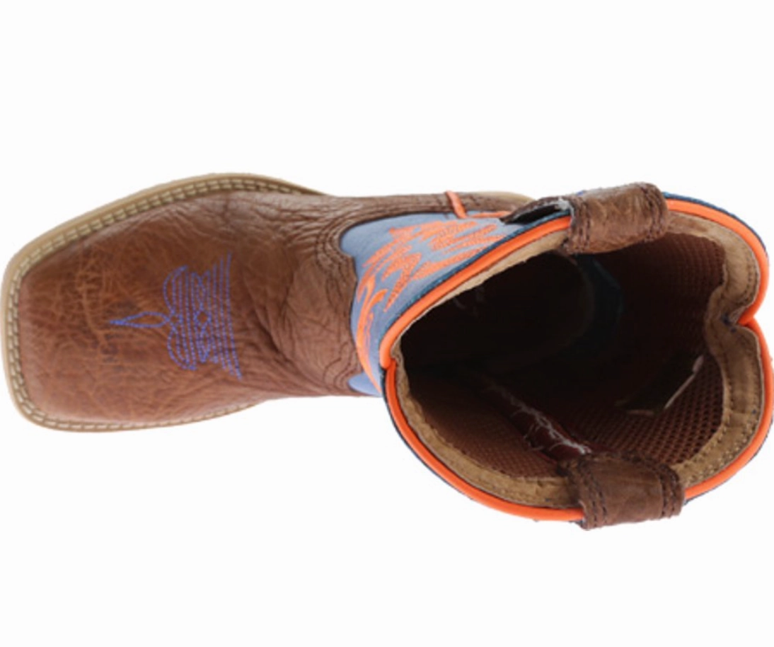 Nmd Running Shoes Adidas Twisted X - YHY0001 - Kids Hooey Boot - Cognac Shoulder/Neon Blue