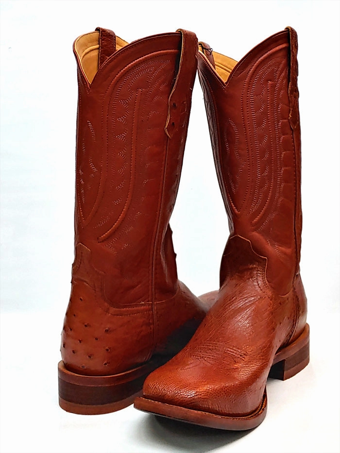 All Season Work Boots Twisted X MRCL001 Mens Rancher Classic WS Toe Smooth Ostrich Brandy - 12.5 (D)